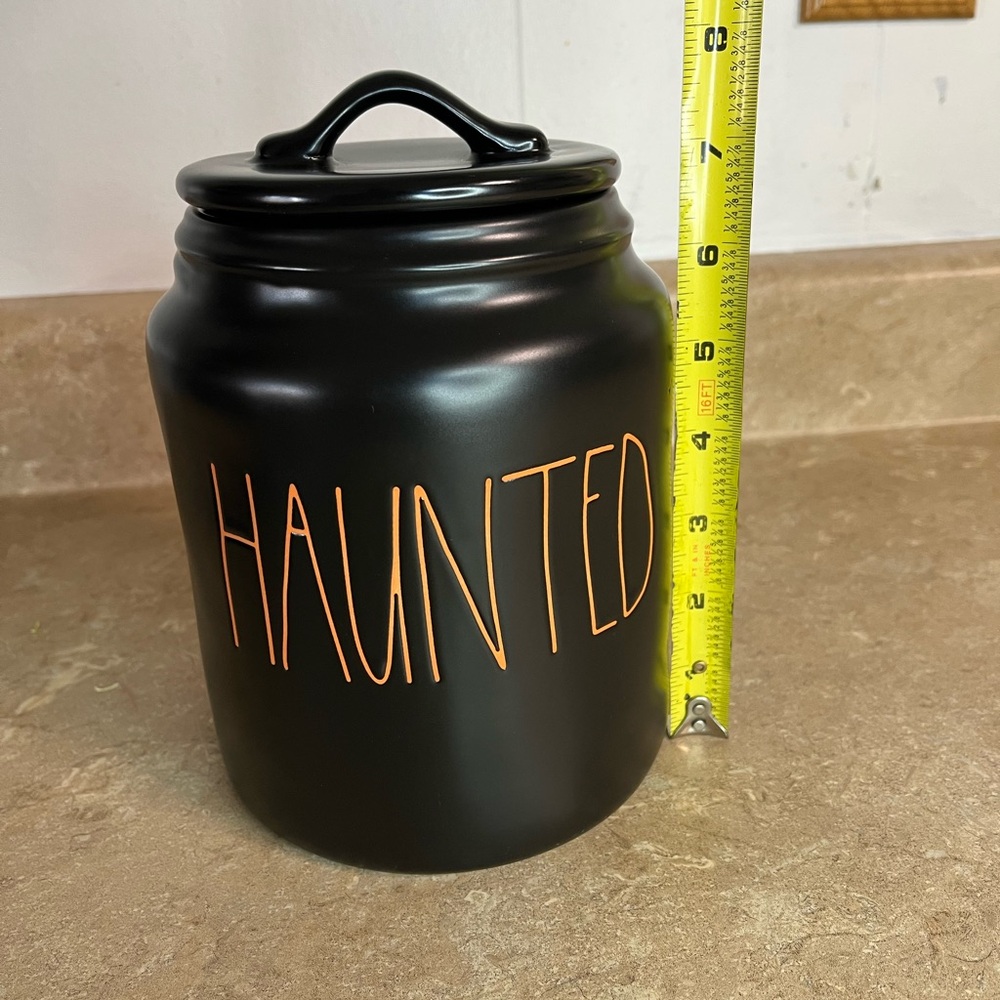 Black Rae Dunn Haunted Ceramic Canister - Halloween Decor - Picture 7 of 7